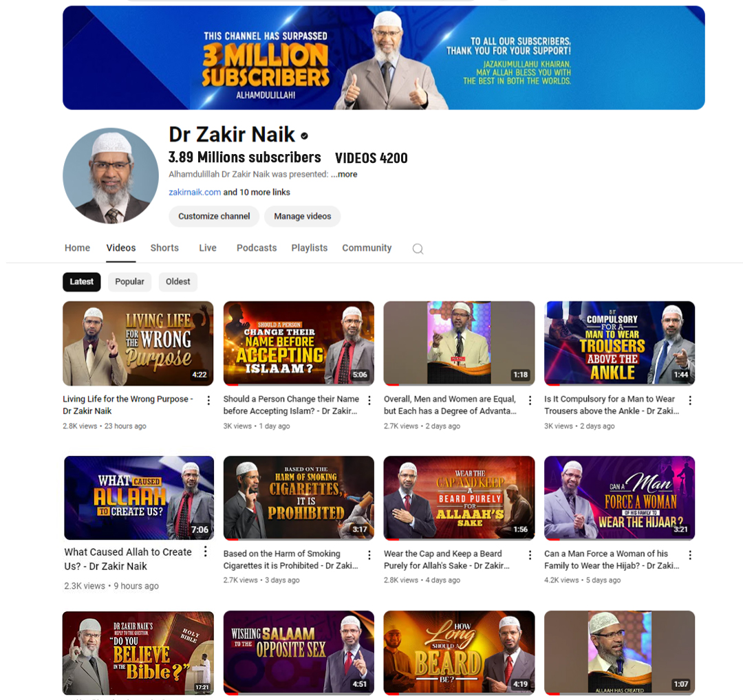 Dr Zakir Naik Youtube